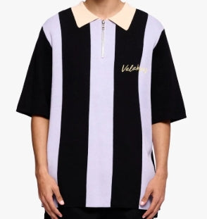 Valabasas Gateway Woven Collar Half Zip Shirt Purple