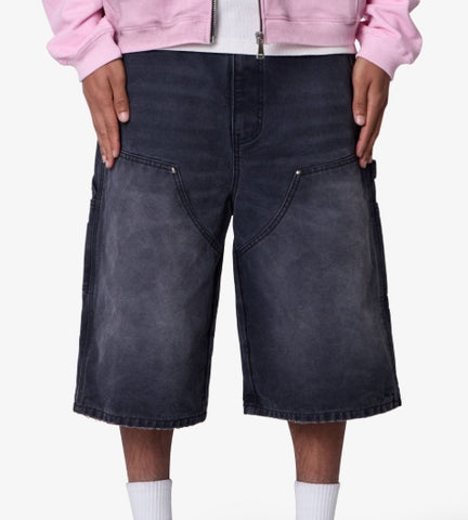 MNML Ultra Baggy Carpenter Shorts Black
