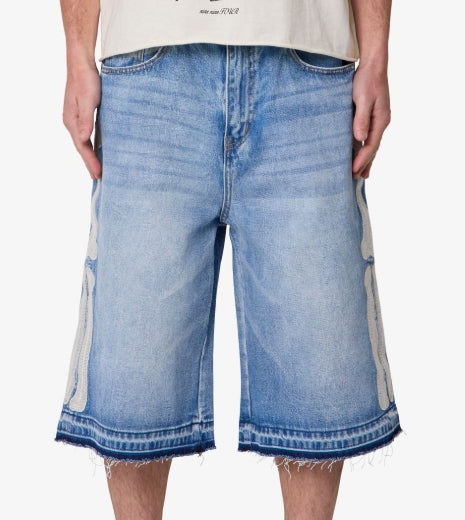 MNML Ultra Baggy Bone Denim Shorts
