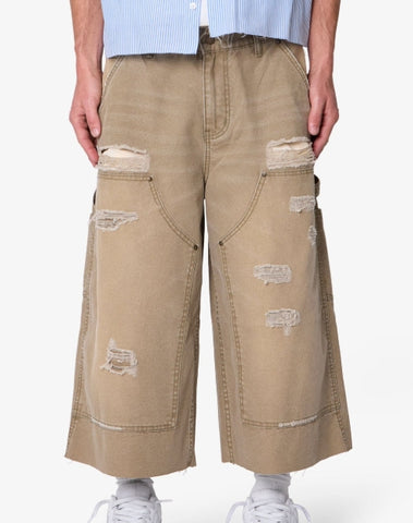 MNML Extra Long Carpenter Shorts Olive