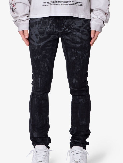 MNML Waxed Skinny Denim Jeans Black