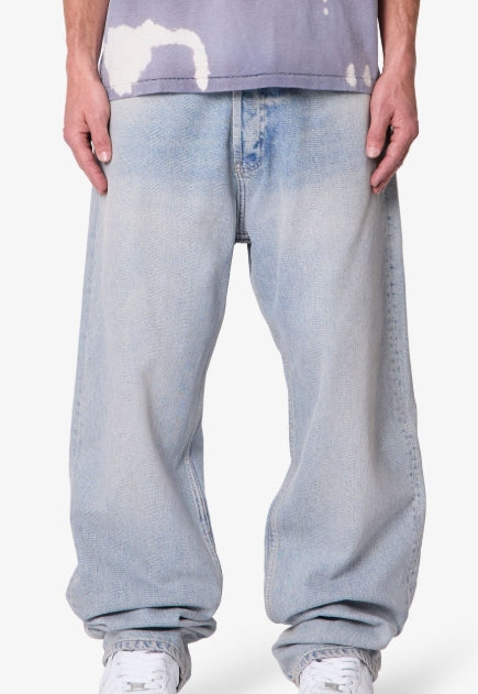 MNML Ultra Baggy Denim Jeans Light Sand Washed Blue