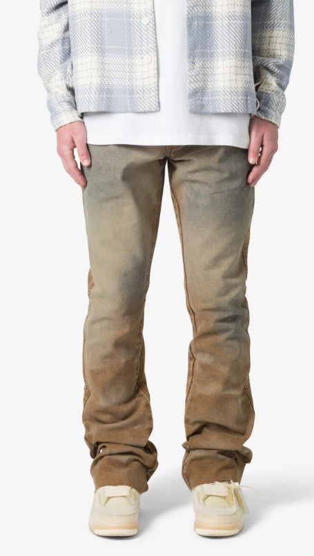 MNML B643 Flare Burnt Denim Jeans Brown