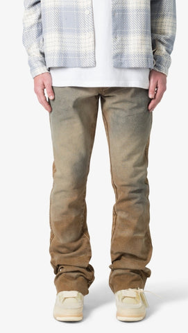 MNML B643 Flare Burnt Denim Jeans Brown