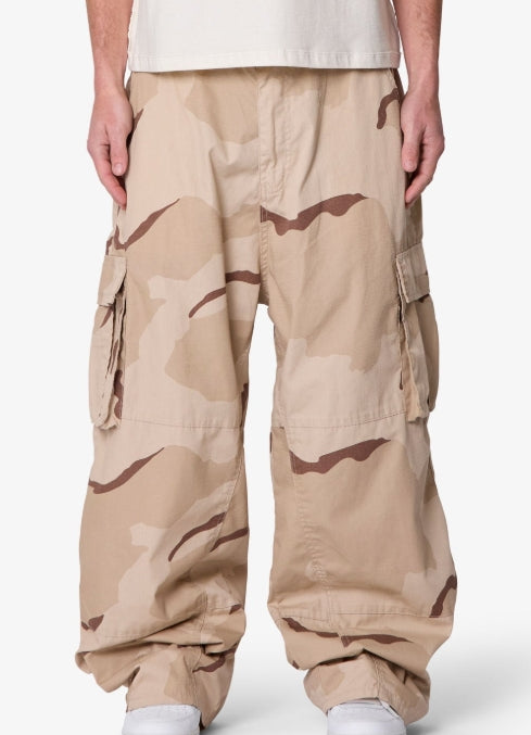 MNML Ultra Baggy Military Cargo Pants Desert Camo