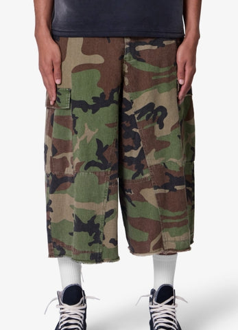 MNML Extra Long Cargo Shorts Camo
