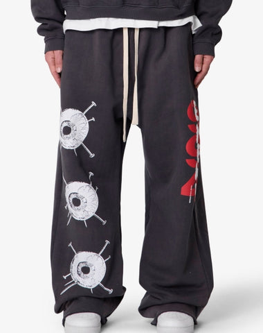 MNML Ultra Baggy Enemy Sweatpants Washed Black