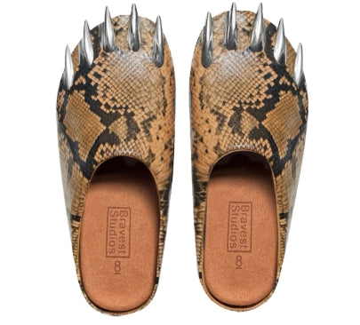 Bravest Studios Snakeskin Claw Mule Tan