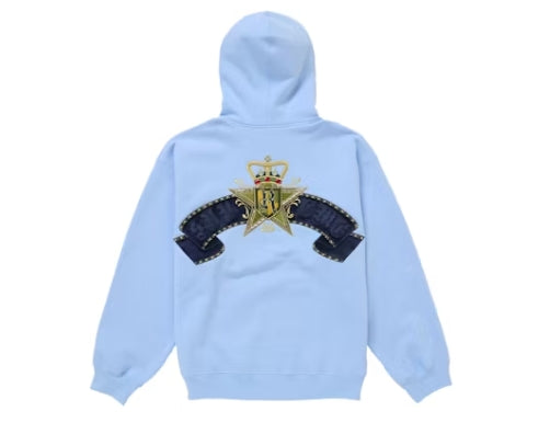 Supreme Crest Zip Up Hooded Sweatshirt Light Blue
