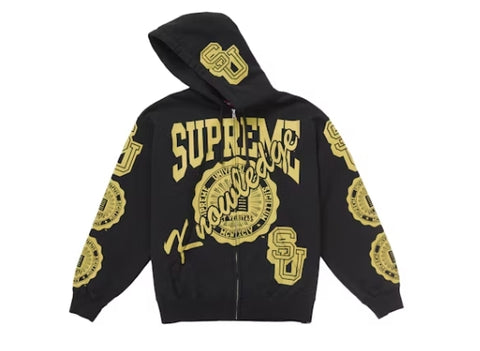 Supreme Knowledge Reigns Zip Up Hooded Sweatshirt Black