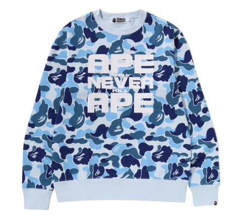 BAPE ABC Camo Asnka Blue Crewneck