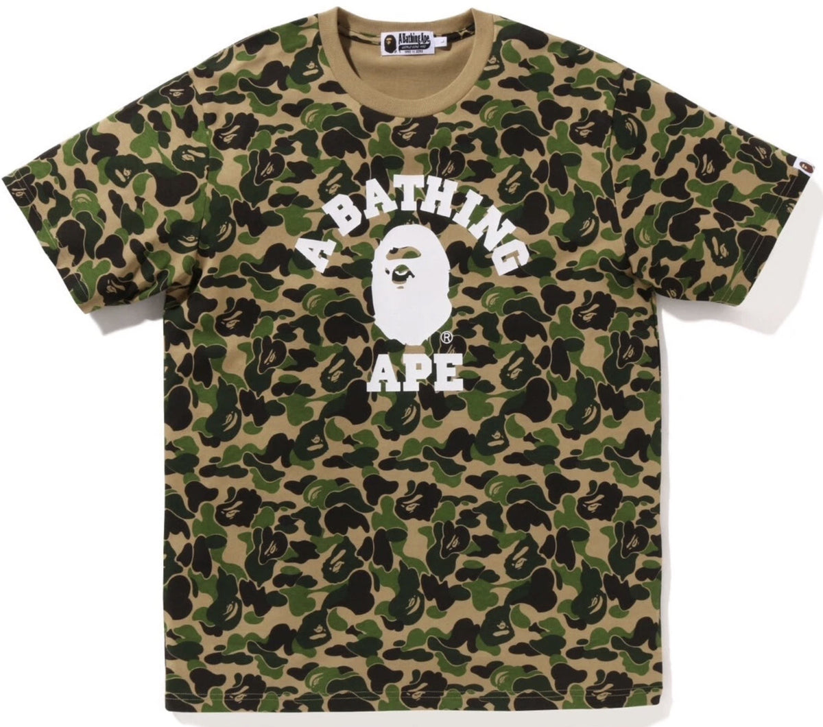 BAPE Green ABC Camo College Tee