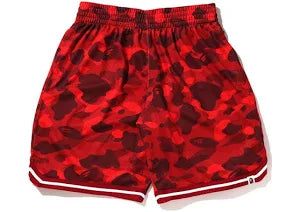 BAPE Color Camo Wide Fit Basketball Shorts Red