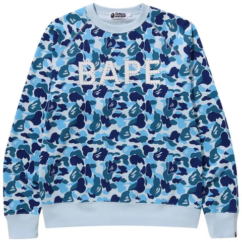 BAPE Blue Camo Crystal Stone Crewneck