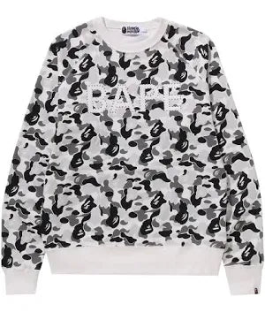 BAPE Grey Camo Crystal Stone Crewneck