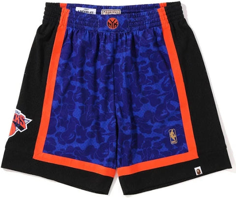 BAPE x Mitchell & Ness New York Knicks Jersey Shorts Blue