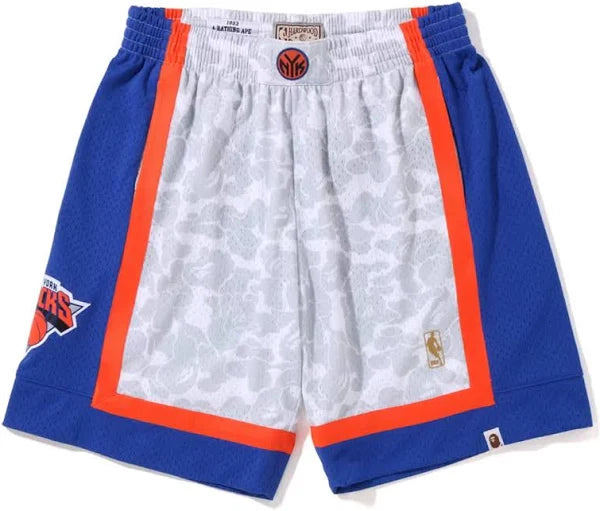 BAPE x Mitchell & Ness New York Knicks Jersey Shorts White