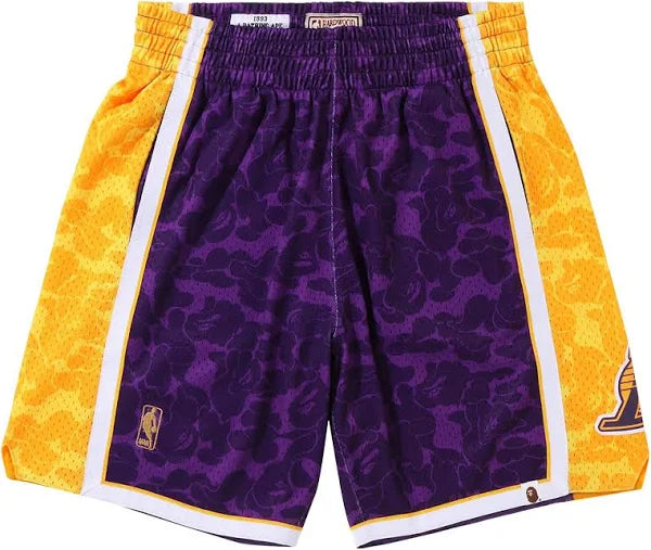 BAPE x Mitchell & Ness Los Angeles Lakers Jersey Shorts