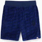 BAPE Monogram Velour Shorts Blue