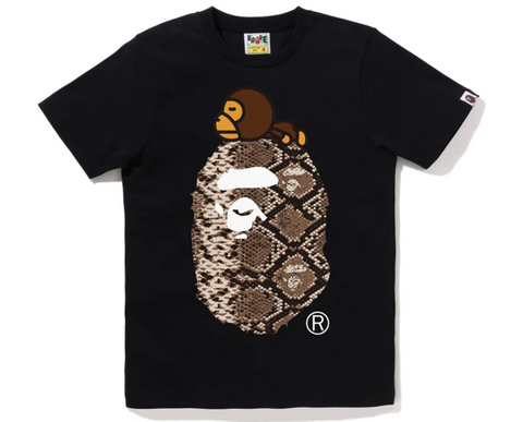 BAPE Snake Milo On Ape Head Black Tee
