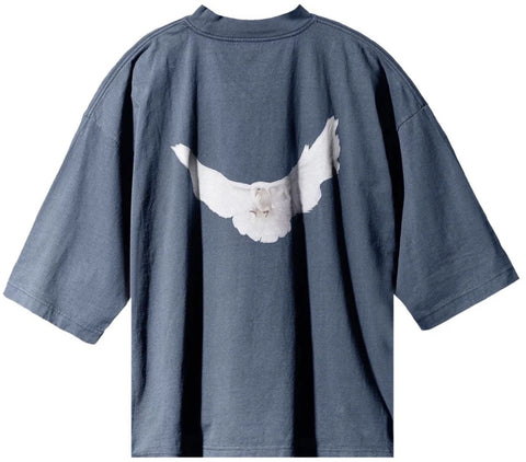 Yeezy Gap Engineered by Balenciaga Dove 3/4 Sleeve Dark Blue Tee