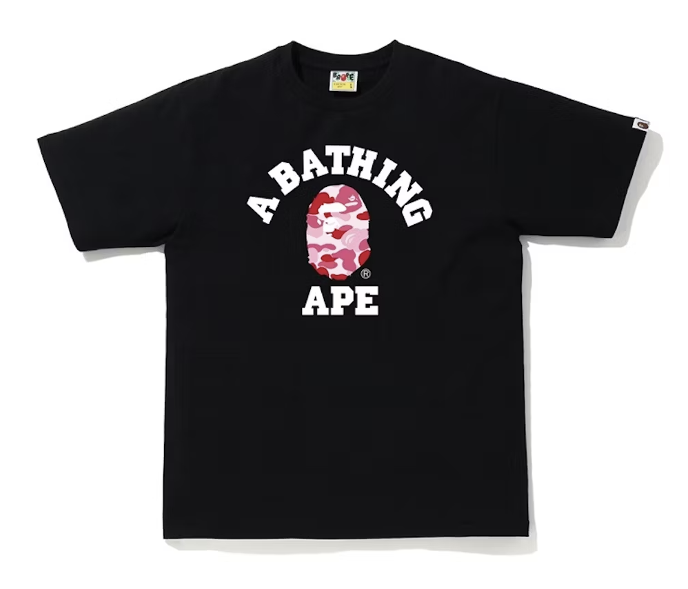 BAPE ABC Camo College Black/Pink Tee