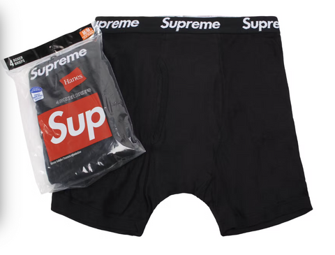 Supreme/Hanes Black Boxer Briefs (4 Pack)