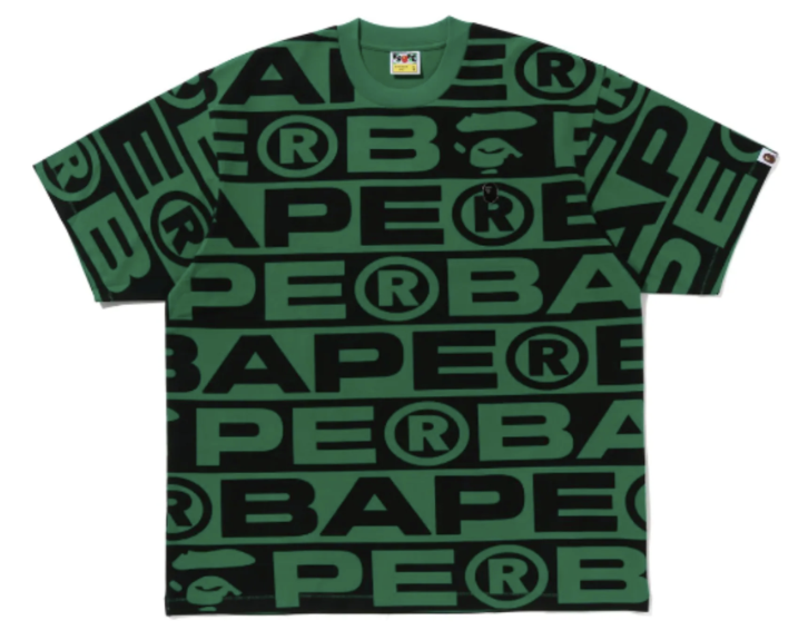 BAPE Lux Sport Pattern Oversized Green Tee