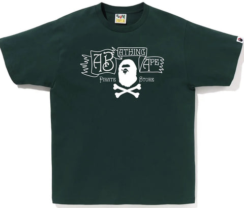 BAPE Green Crossbone Pirate Tee