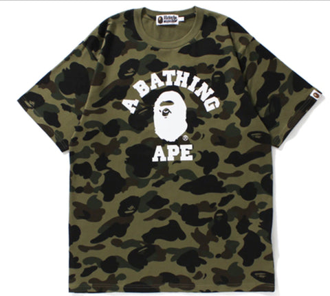BAPE 1st Green Camo College Tee