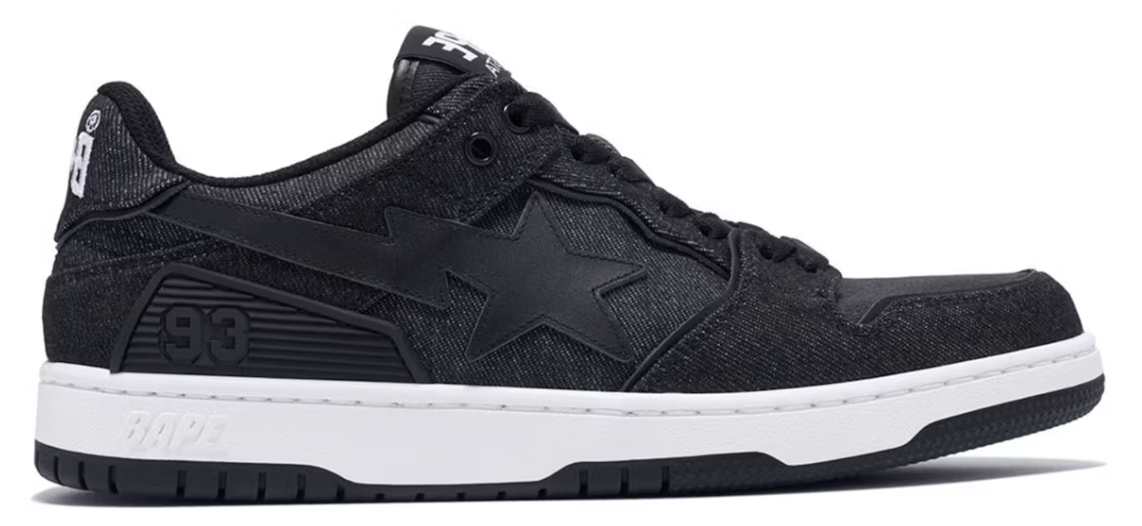 A Bathing Ape A Bathing Ape Sk8 Sta Black Denim