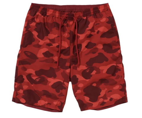 BAPE Red Color Camo Reversible Shark Shorts