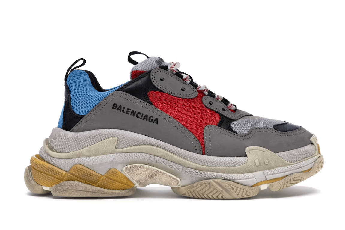Balenciaga Triple S Grey Red Blue Pre-Owned